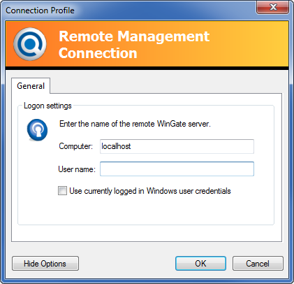 Edit connection profile dialog