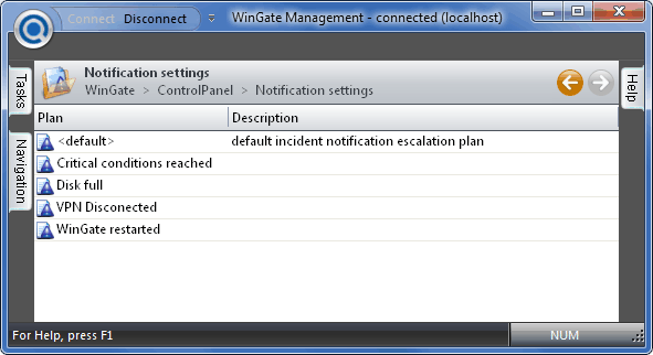 Notification settings panel
