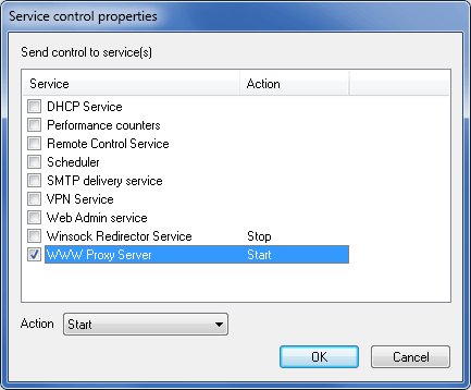 Service control properties
